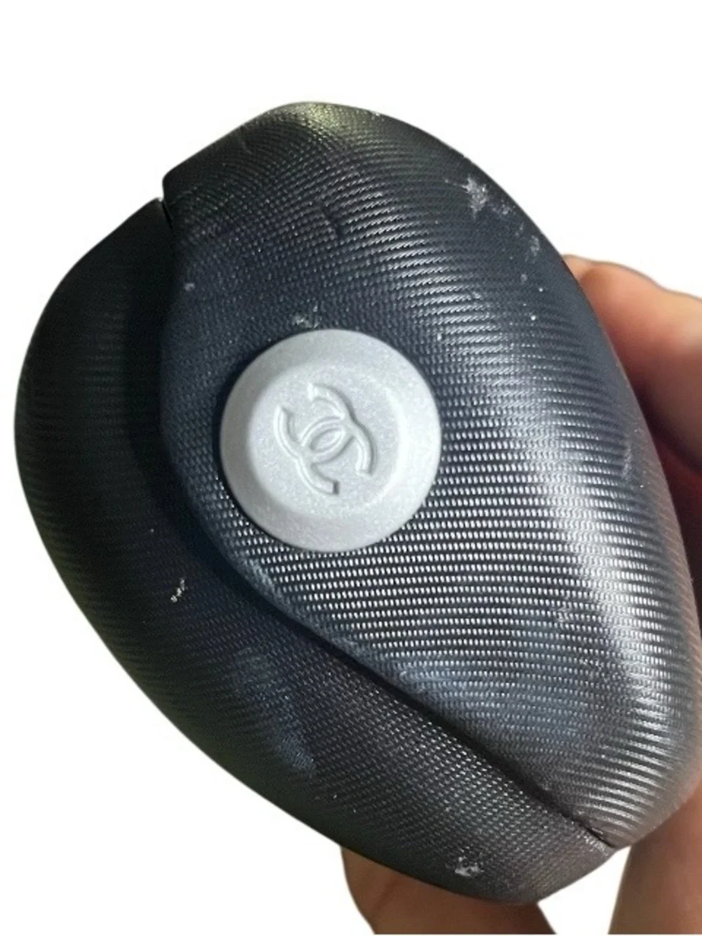 CHANEL Black Textured Hard Sunglasses Case Clamshell Made in Italy